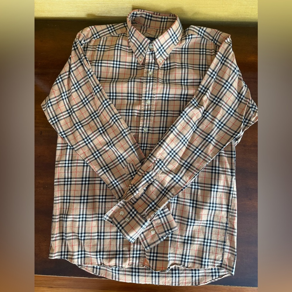Authentic Burberry Beige and Black Checkered Shirt